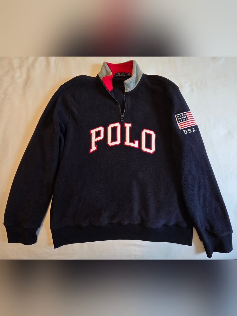 Polo by Ralph Lauren Navy Quarter-Zip Fleece Pullover